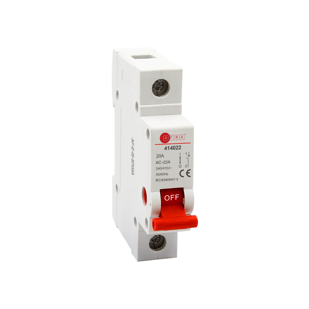 AFRA SP 20A 1P DIN Rail Mounted Isolator Switch – 20A, 230/400V, IEC/EN 60947-3